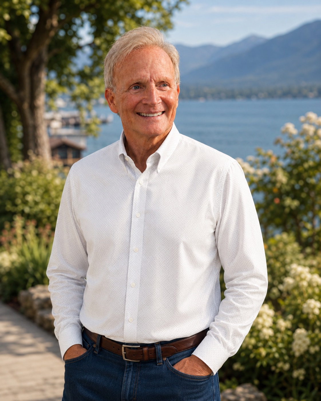 Dr. F. Blake Ambridge beside Lake Pend Oreille in Sandpoint, Idaho
